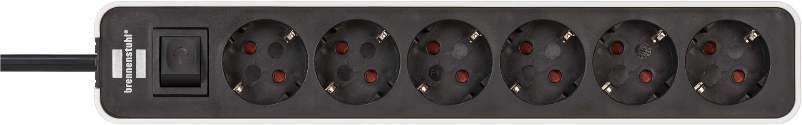 Brennenstuhl 1153260020 - 1,5 m - IP20 - Schwarz - Weiß - 6 AC-Ausgänge - 350 mm - 70 mm
