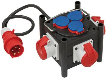Brennenstuhl 1153680100 - 1 m - Draußen - IP44 - Kunststoff - Gummi - Schwarz - Blau - Rot - Weiß - 6 AC-Ausgänge von LumaTech