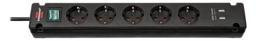 Brennenstuhl Bremounta - Steckdosenleiste - Ausgangsanschlüsse: 5 (2 x USB, 5 x Strom Typ F) - Schwarz von LumaTech