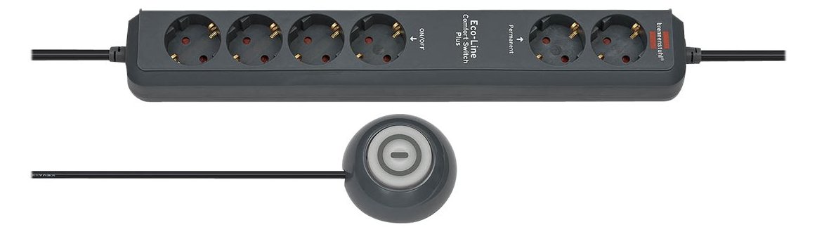 Brennenstuhl Eco-Line Extension Socket Comfort Switch Plus EL CSP 24 6-way 1,5m H05VV-F 3G1,5 2 permanent, 4 switchable