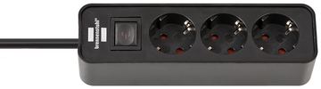 Brennenstuhl Ecolor Steckdosenleiste 3-fach schwarz 1,5m H05VV-F 3G1,5 - 1,5 m - 3 AC-Ausgänge - Indoor - 200 mm von LumaTech