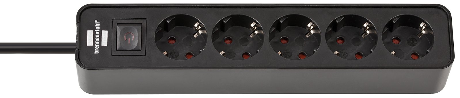 Brennenstuhl Ecolor Steckdosenleiste 5-fach schwarz 1,5m H05VV-F 3G1,5 - 1,5 m - 5 AC-Ausgänge - Indoor - Schwarz