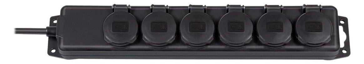 Brennenstuhl Extension socket IP44 6-way black 2m H07RN-F 3G1,5
