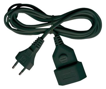 Brennenstuhl H03VVH2-F 2x0.75 - Spannungsversorgungs-Verlängerungskabel - IEC 60906-1 (W) - Schwarz von LumaTech