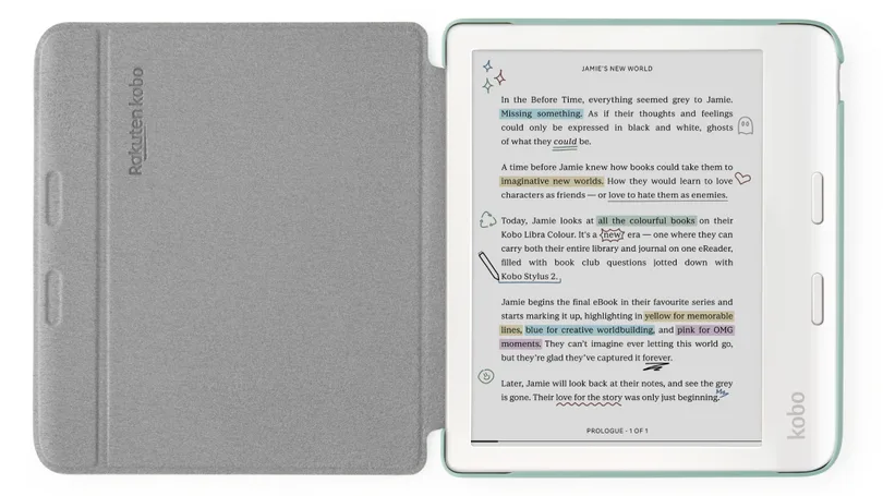 Kobo Libra Colour Basic SleepCover Case Garden Green, Ansicht 4