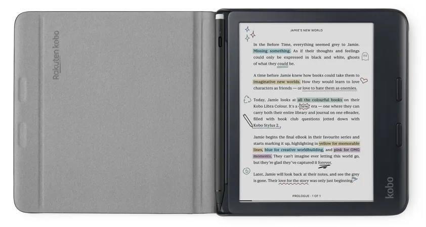 Kobo Libra Colour Notebook SleepCover Case Sand Beige, Ansicht 3
