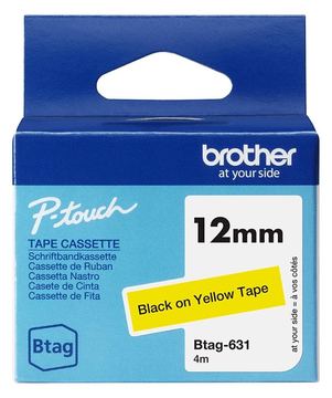 Brother BTAG-631 - Schwarz auf Gelb - Rolle (1,2 cm x 4 m) von LumaTech