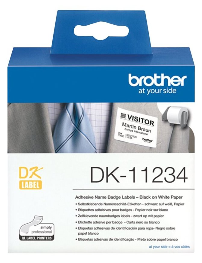 Brother DK11234 - Papier - selbstklebend - Schwarz auf Weiß - 60 x 86 mm 260 Etikett(en) (1 Rolle(n)