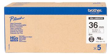 Brother HGE-261V5 - Schwarz auf Weiß - Rolle (3,6 cm x 8 m) von LumaTech