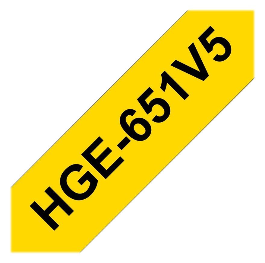 Brother HGE-651V5 - Schwarz auf Gelb - Rolle (2,4 cm x 8 m)