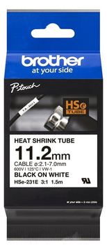 Brother HSe-231E - Schwarz auf Weiß - Rolle (1,12 cm x 1,5 m) von LumaTech