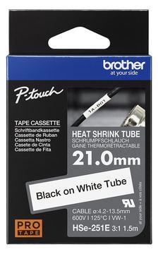 Brother HSe-251E - Schwarz auf Weiß - Rolle (2,1 cm x 1,5 m) von LumaTech