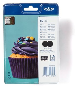 Brother LC123BK - 2er-Pack - Hohe Ergiebigkeit von LumaTech