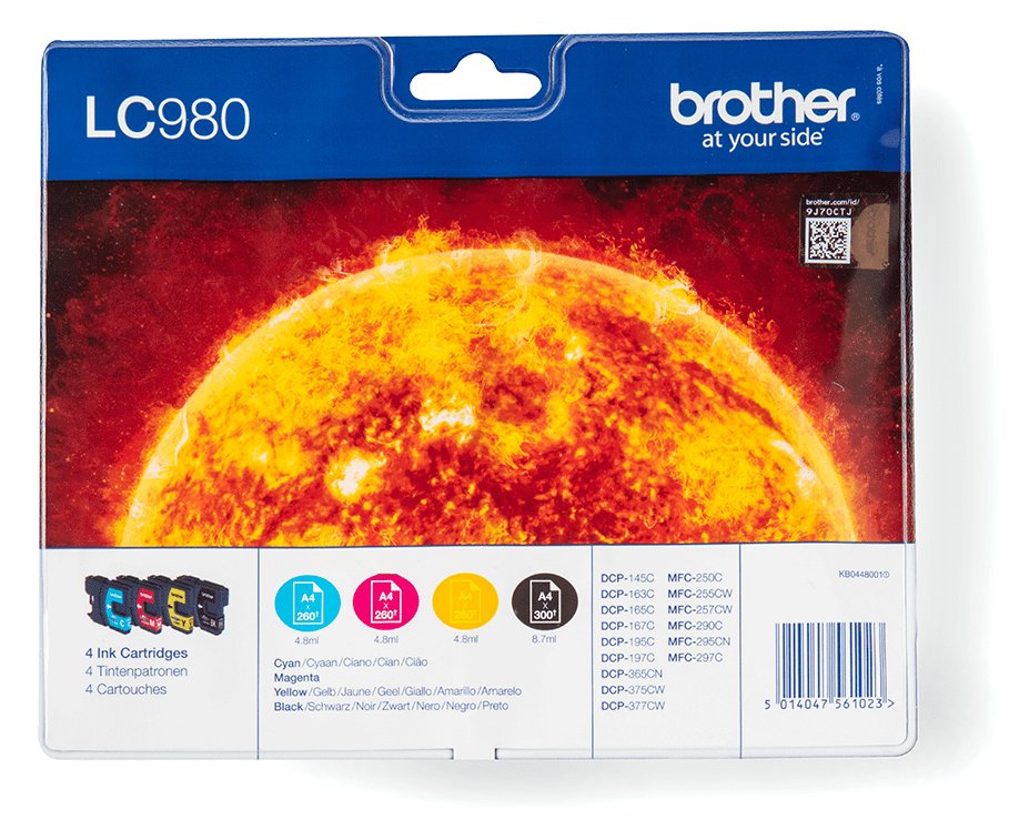 Brother LC980VALBP - 4er-Pack - Schwarz, Gelb, Cyan, Magenta