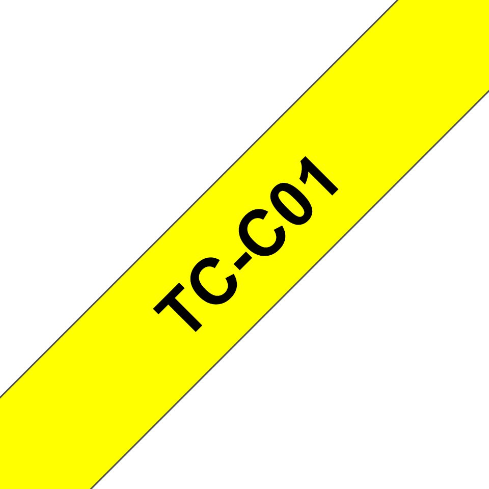 Brother TCC01 - 12 mm x 6.7 m - Schwarz auf Neongelb