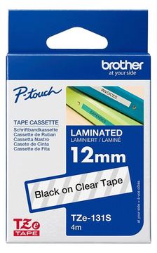 Brother TZe-131S - Schwarz auf Transparent - Rolle (1,2 cm x 4 m) von LumaTech