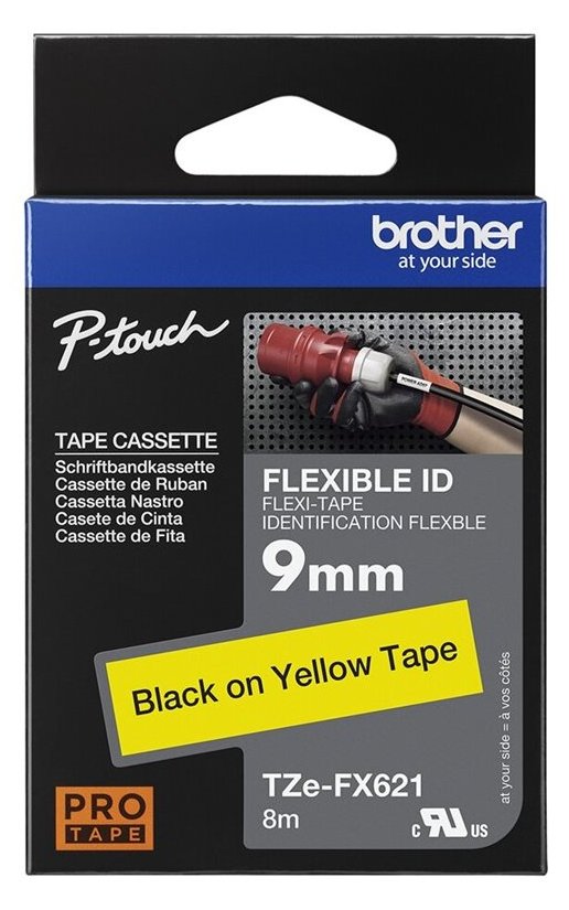 Brother TZe-FX621 - Schwarz auf Gelb - Rolle (0,9 cm x 8 m)