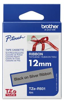 Brother TZe-R931 - Seidig - Schwarz auf Silber - Rolle (1,2 cm x 4 m) von LumaTech