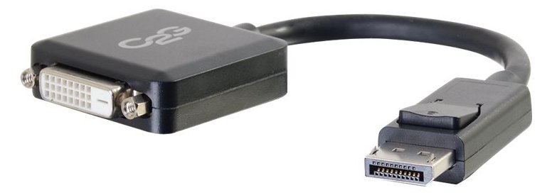 C2G 8in DisplayPort to DVI-D Adapter - DP to DVI D Adapter - Black - M/F - Videoadapter - DisplayPort (M)