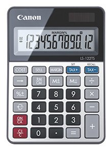 Canon LS-122TS - Desktop - Display-Rechner - 12 Ziffern - Batterie/Solar - Grau