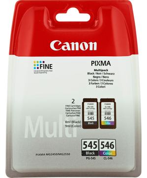 Canon PG-545 / CL-546 Multipack - 2er-Pack - 8 ml - Schwarz, Farbe (Cyan, Magenta, Gelb) von LumaTech