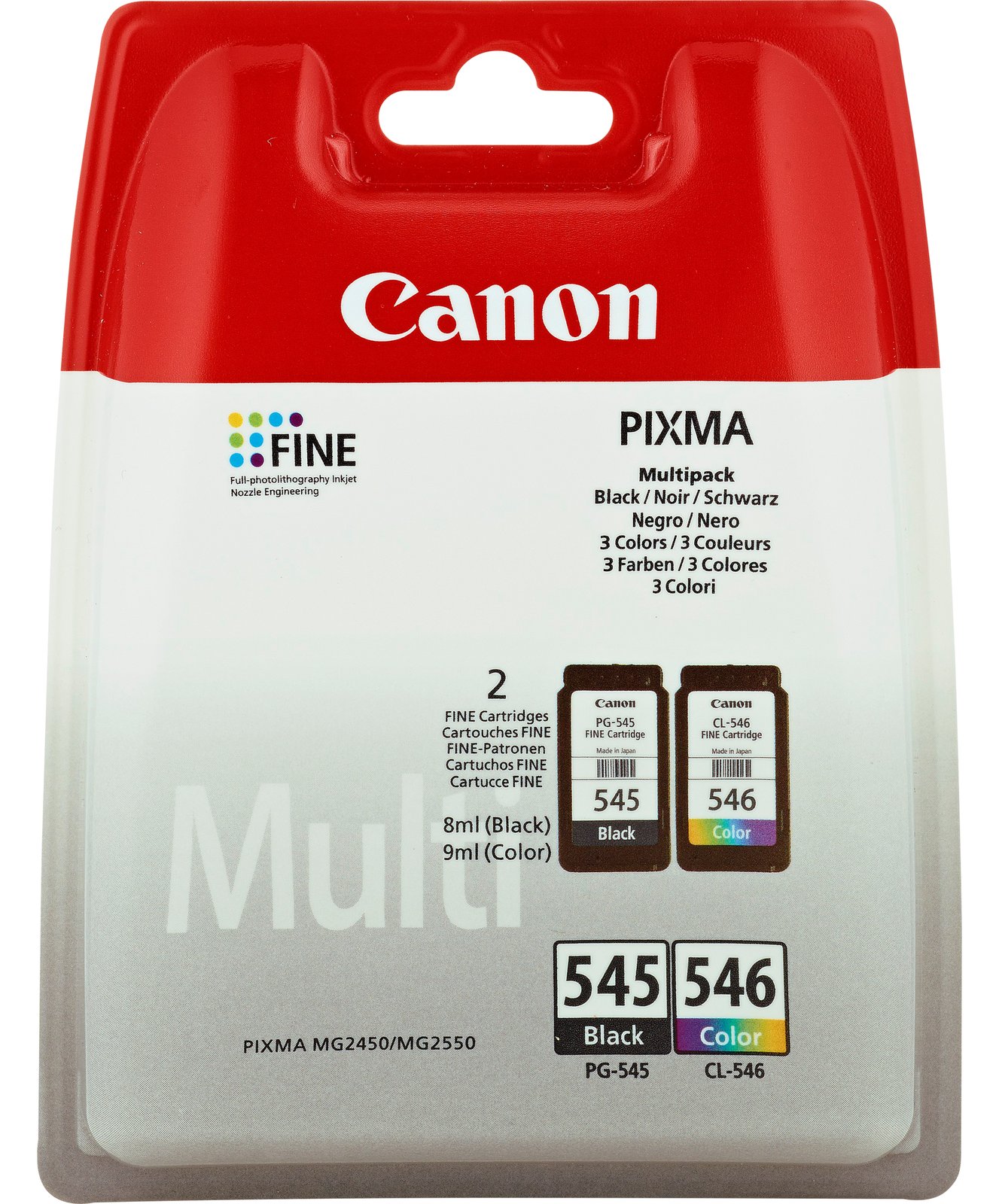 Canon PG-545 / CL-546 Multipack - 2er-Pack - 8 ml - Schwarz, Farbe (Cyan, Magenta, Gelb)