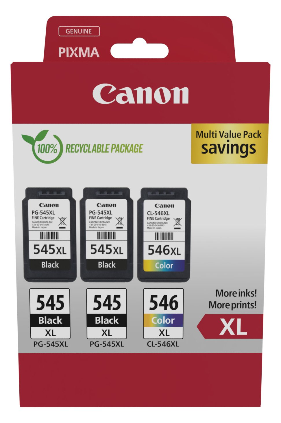 Canon PG-545XLx2/CL-546XL Ink Cartridge