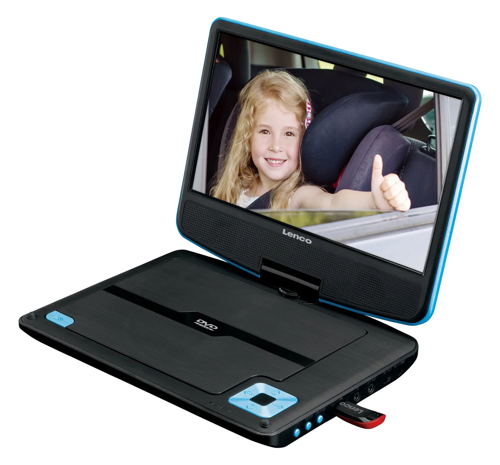 Lenco DVP-910 - DVD-Player - tragbar -Anzeige: 22.9 cm (9"), Ansicht 3