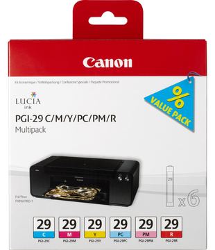 Canon PGI-29 CMY/PC/PM/R Multipack - Gelb, Cyan, Magenta, Rot, Photo Cyan, Photo Magenta von LumaTech