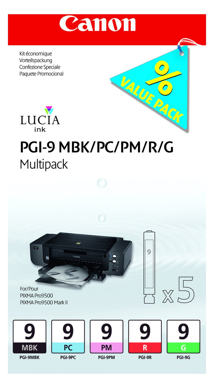 Canon PGI-9 MBK/PC/PM/R/G Multi-Pack - 5er-Pack
