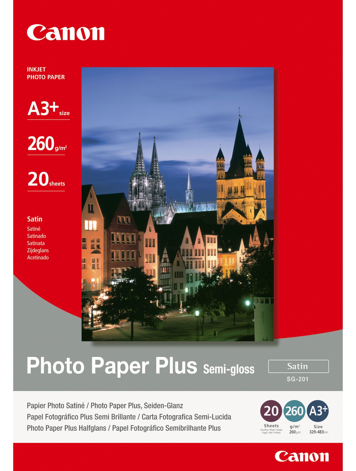 Canon Photo Paper Plus SG-201 - Halbglänzend - A3 plus (329 x 423 mm) von LumaTech