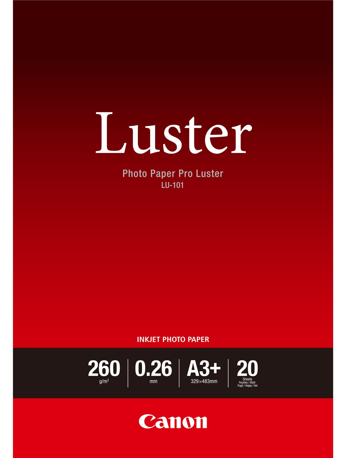 Canon Photo Paper Pro Luster LU-101 - Glanz - 260 Mikron - A3 plus (329 x 423 mm)