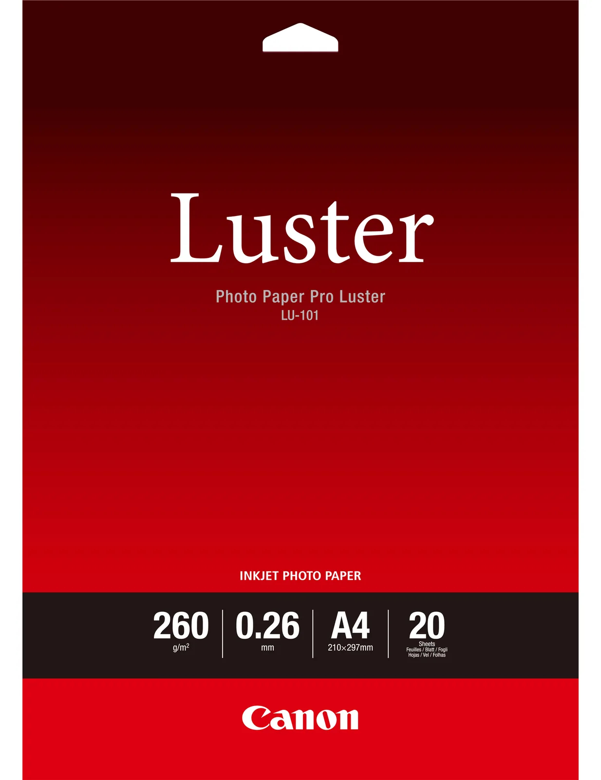 Canon Photo Paper Pro Luster LU-101 - Glanz - 260 Mikron - A4 (210 x 297 mm), Ansicht 2