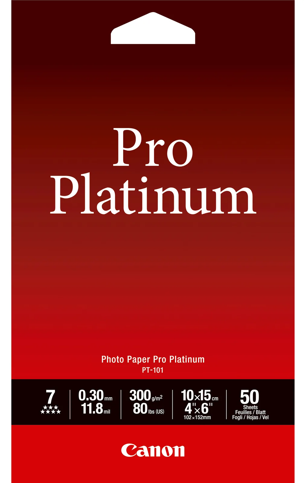 Canon Photo Paper Pro Platinum - 101.6 x 152.4 mm 50 Blatt Fotopapier, Ansicht 2