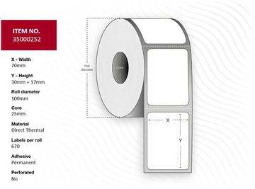 Capture 35000252 - Weiß - Rolle - Thermodirekt - Permanent - 7 cm - 1,64 kg von LumaTech