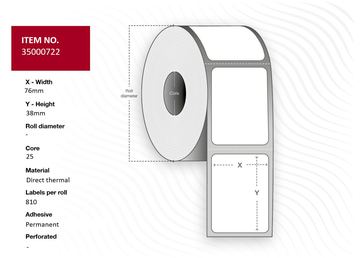 Capture Label 76x38 - Core 25. White. Eco. DT. Permanent. 810 von LumaTech