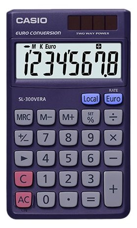 Casio SL-300VERA - Tasche - Display-Rechner - 8 Ziffern - Batterie/Solar - Violett