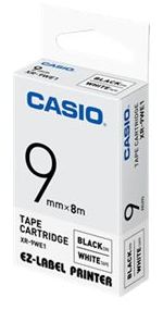 Casio XR-9WE1 - Selbstklebend - Schwarz auf Weiß - Rolle (0,9 cm x 8 m) von LumaTech