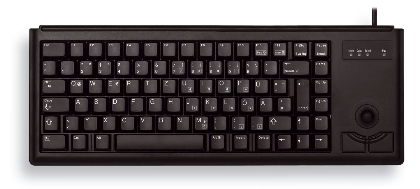 Cherry Compact-Keyboard G84-4400 - Tastatur - USB - TL: Deutsch, QWERTZ - Schwarz