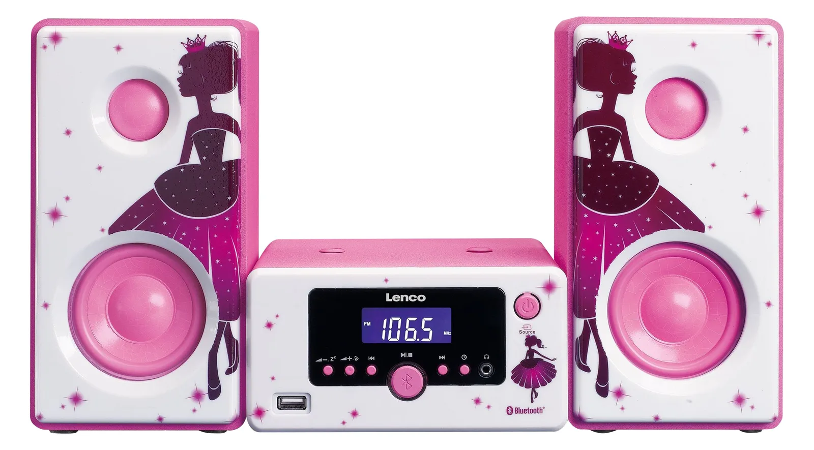 Lenco MC-020 - Microsystem - 2 x 5 Watt - Prinzessin, Ansicht 3