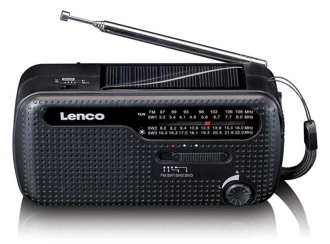 Lenco MCR-113 Notfall-Radio Kurbel/Solar/Akku schw