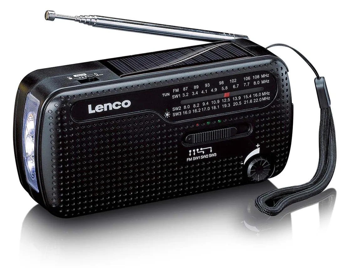 Lenco MCR-113 Notfall-Radio Kurbel/Solar/Akku schw, Ansicht 3