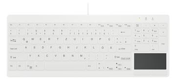 Cherry Hygiene Compact Ultraflat Touchpad Keyboard with NumPad Fully Sealed Watertight USB White - TL: Deutsch, QWERTZ von LumaTech
