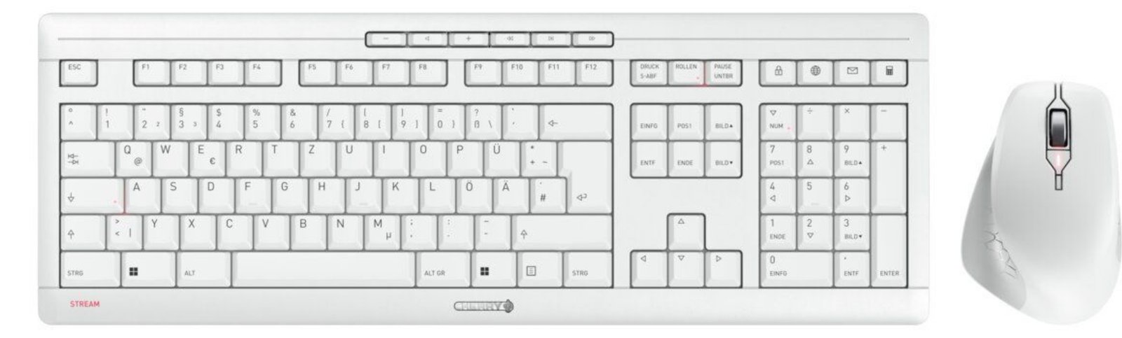 Cherry STREAM DESKTOP COMFORT - Tastatur-und-Maus-Set - TL: Deutsch, QWERTZ - weiß