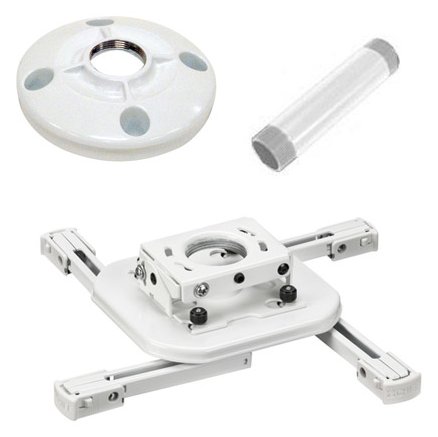 Chief Mini Universal RPA Projector Mount - Includes Projector Mount, 6 Ceiling Plate, and 3 Extension Column - White