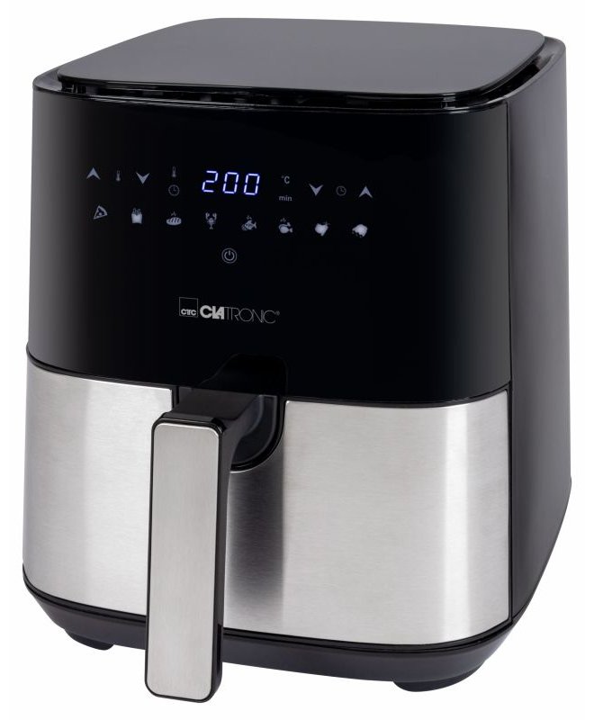 Clatronic FR 3782 H - Heißluftfritteuse - 5 l - 80 °C - 200 °C - Einzelbild - Schwarz - Edelstahl