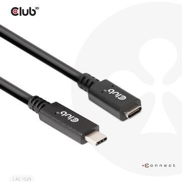 Club 3D CAC-1529 - USB-Verlängerungskabel - 24 pin USB-C (M) zu 24 pin USB-C (W) - 20 V - 3 A - 2 m - bi-direktional von LumaTech