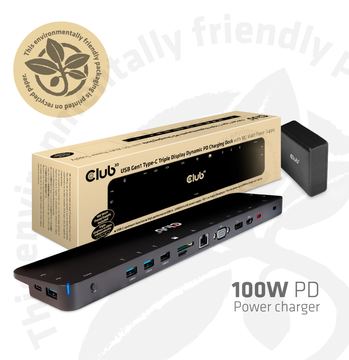 Club 3D Dockingstation - USB-C 3.2 Gen 1 - VGA, HDMI, DP von LumaTech