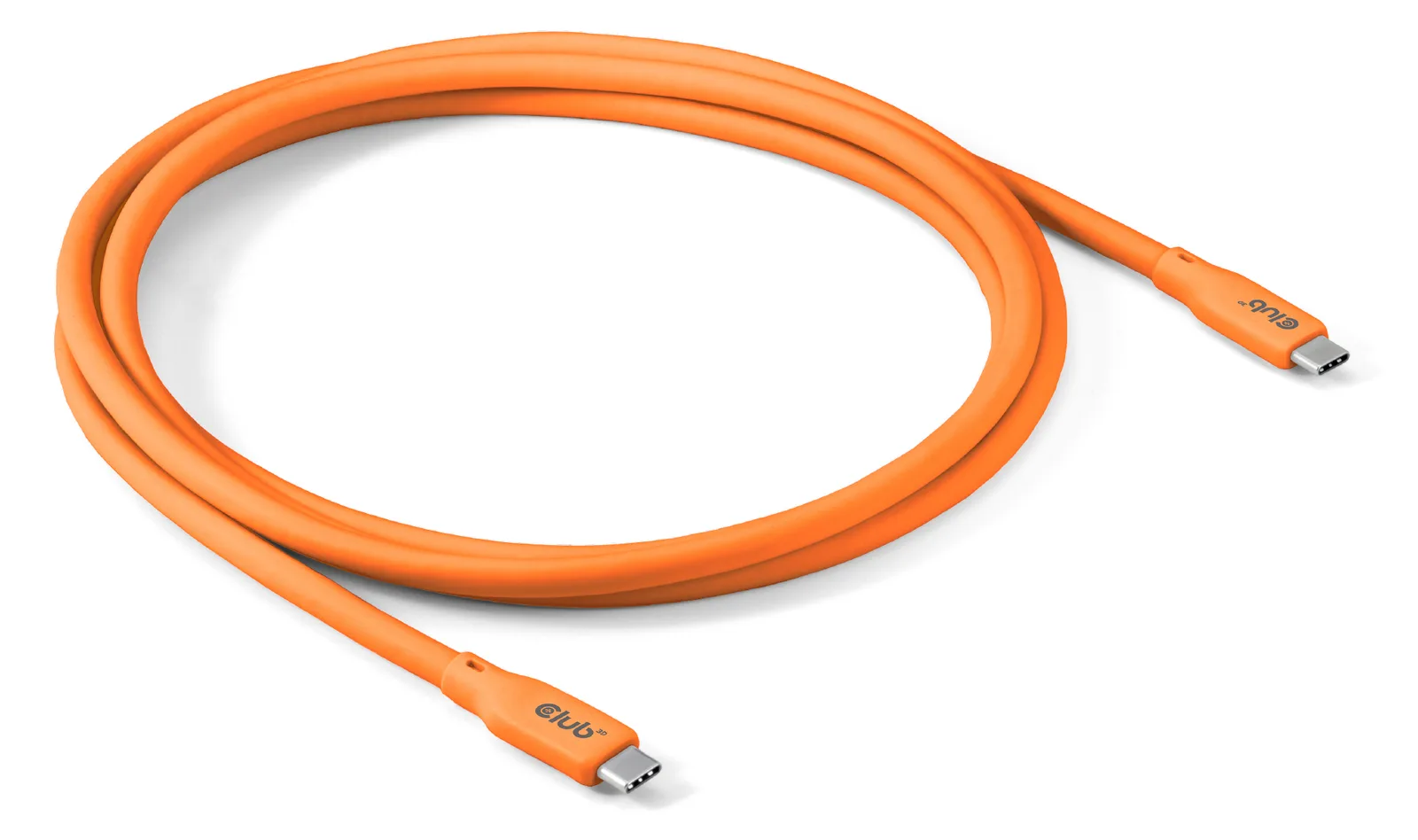 Club 3D USB-Kabel - 24 pin USB-C (M) zu 24 pin USB-C (M) - USB4 - 2 m - Support von 4K 60 Hz - bis zu 20 Gbps - Orange, Ansicht 2