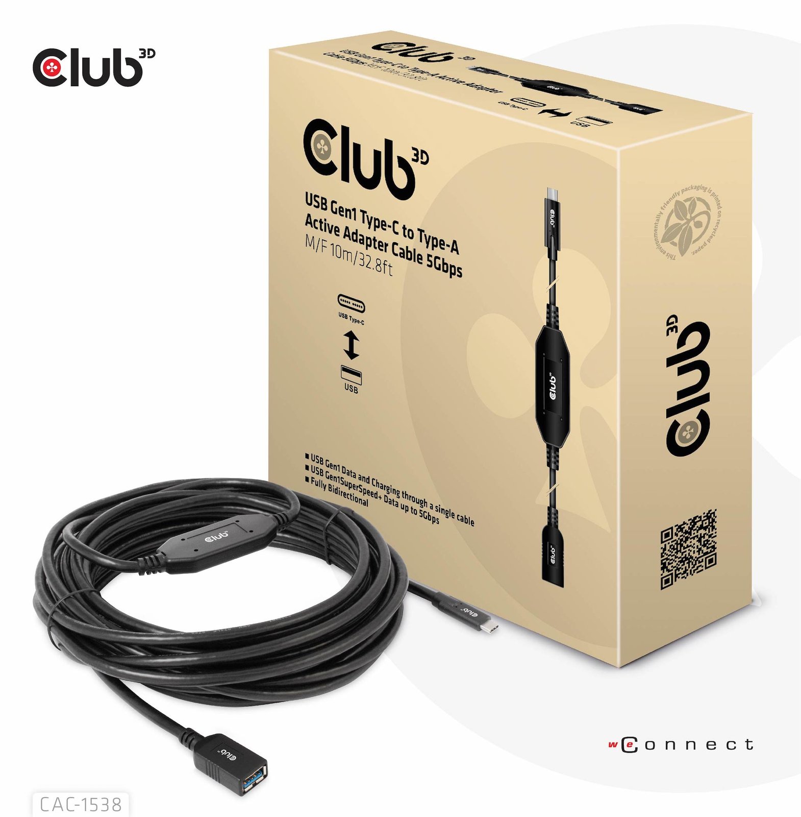 Club 3D USB-Kabel - 24 pin USB-C (M) zu USB Typ A (W)